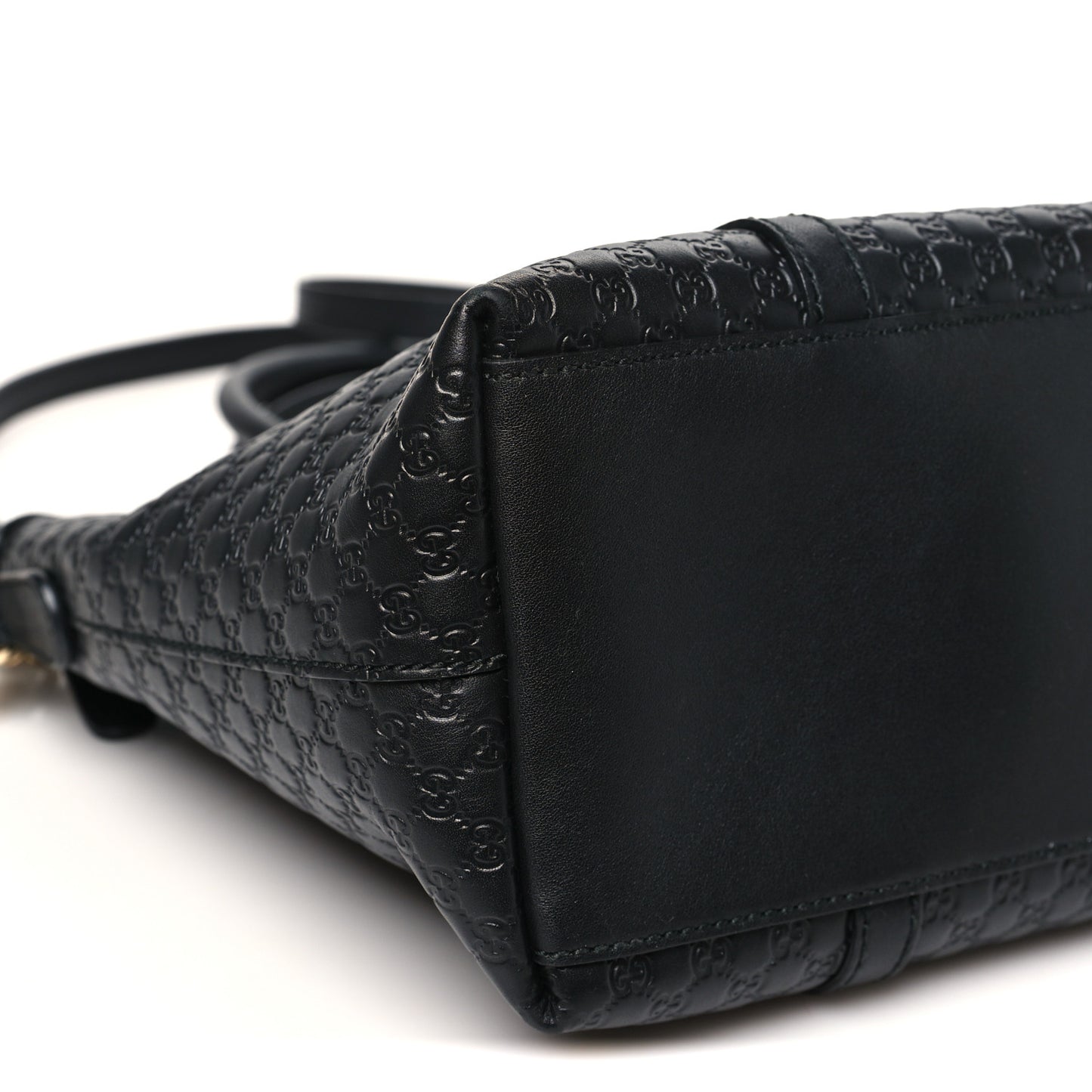 Soft Microguccissima Small Zippered Satchel Black