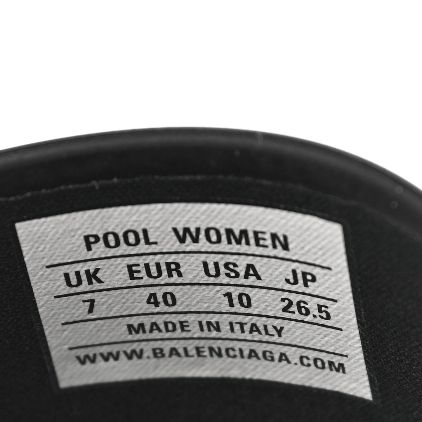 Rubber Womens Logo Pool Slide Sandals 40 Black White