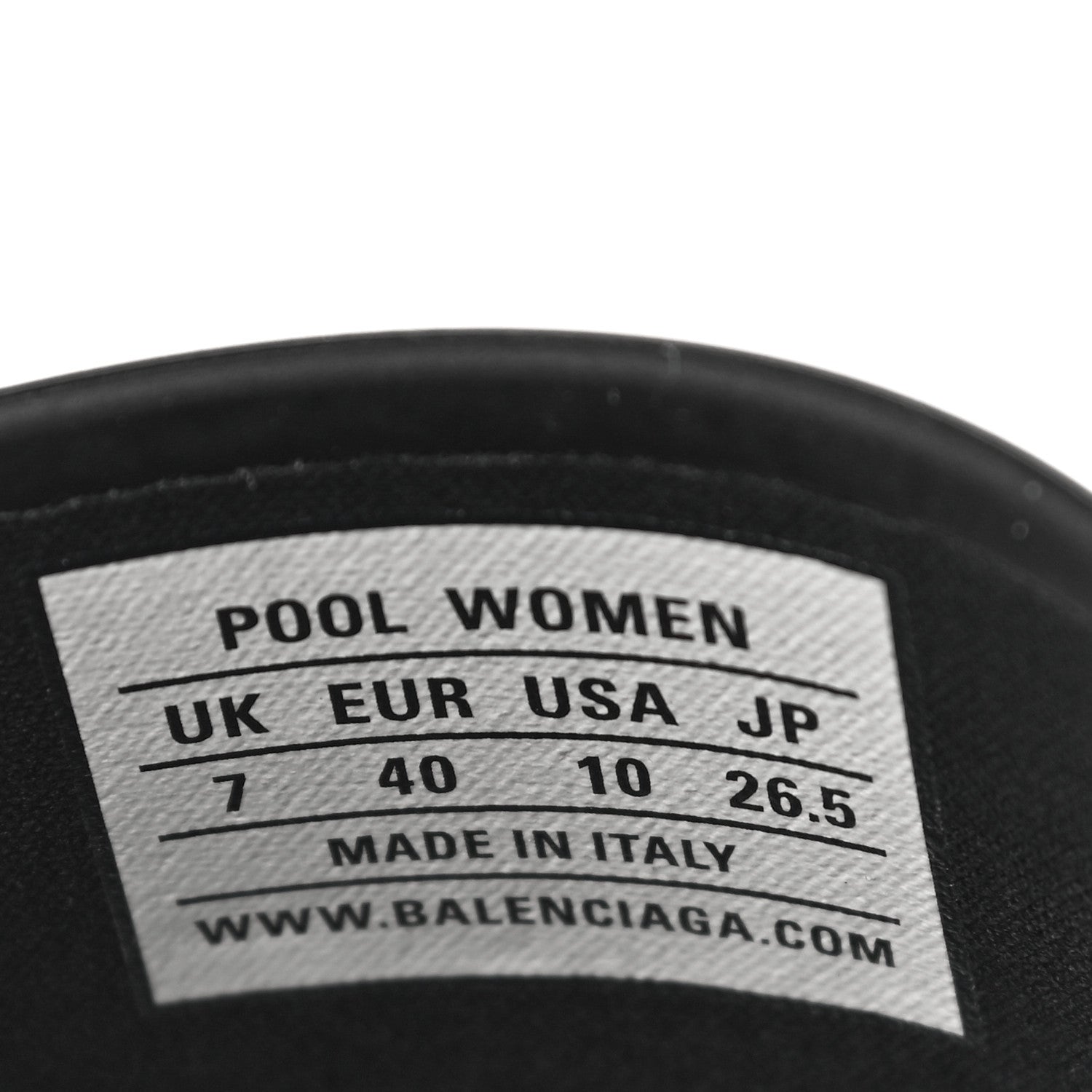 Balenciaga Rubber Womens Logo Pool Slide Sandals 40 Black White 7 of 11