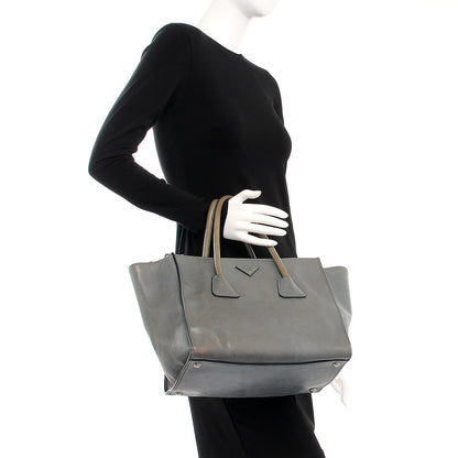 Prada Glace Calf Twin Pocket Tote Marine 3 of 15