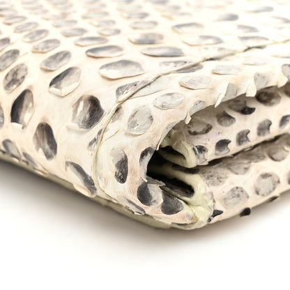 Nancy Gonzalez Snakeskin Flap Clutch White Grey 13 of 14