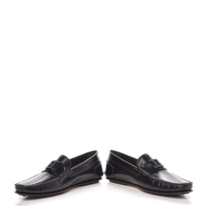 Fendi Vitello Spazzolato Moccasin Loafers 8 Black 6 of 12
