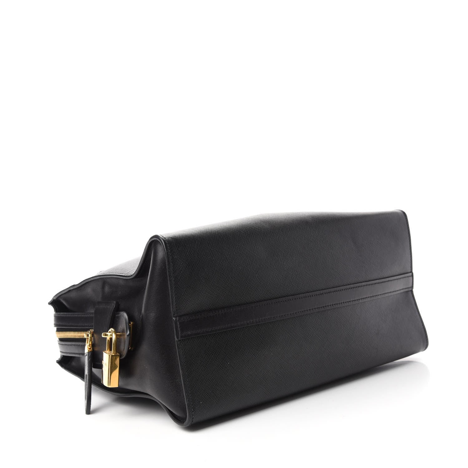 Prada Saffiano City Calfskin Medium Esplanade Tote Black 4 of 10