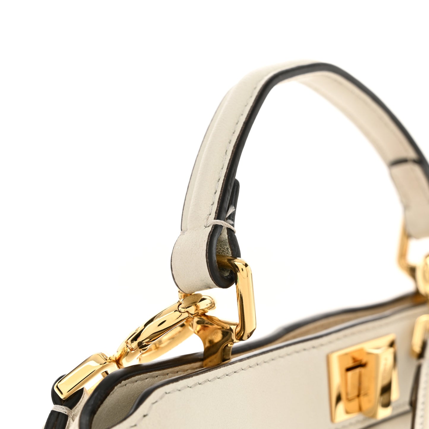 Shiny Nappa Petite Peekaboo I SEE U Satchel White