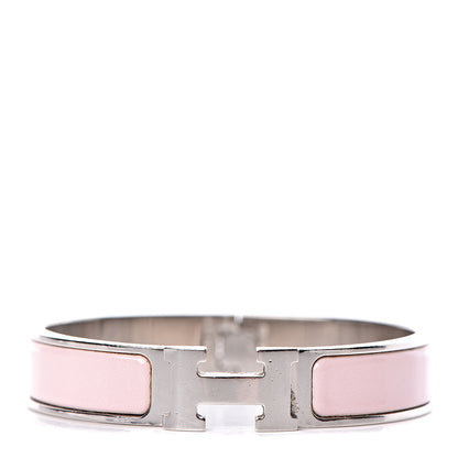 Hermes Enamel Narrow Clic Clac H Bracelet PM Rose Dragee 1 of 4