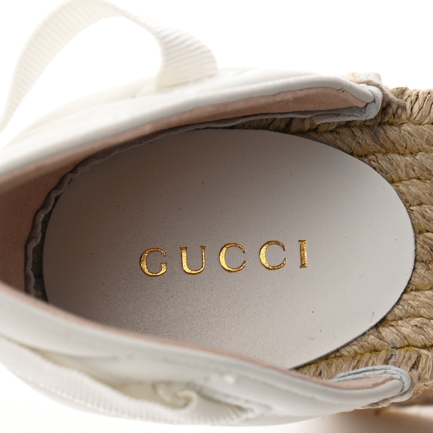 Gucci Nappa Matelasse GG Marmont Ankle Wrap Platform 35/120mm Espadrille Wedges 38.5 Great White 9 of 10