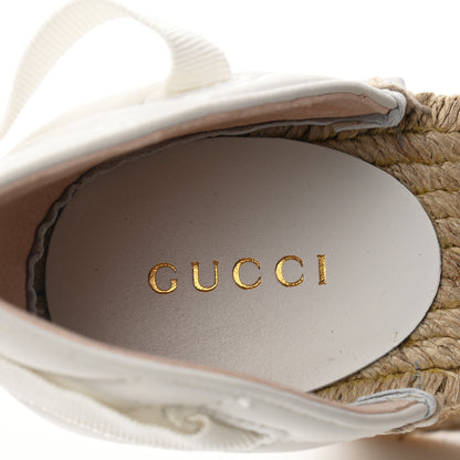 Gucci Nappa Matelasse GG Marmont Ankle Wrap Platform 35/120mm Espadrille Wedges 38.5 Great White 9 of 10