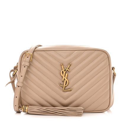 Saint Laurent Calfskin Matelasse Monogram Lou Camera Bag Dark Beige 1 of 10