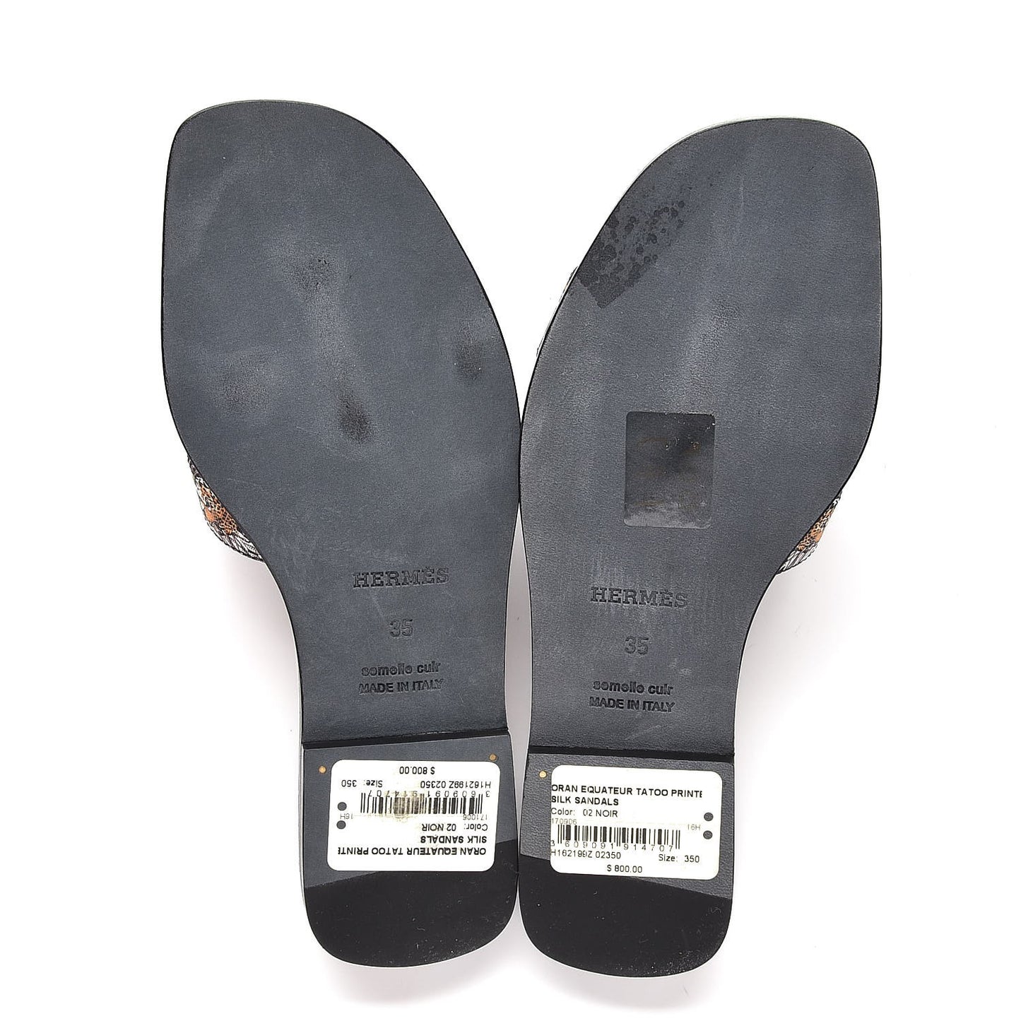 Silk Printed Equateur Tattoo Oran Sandals 35 Black