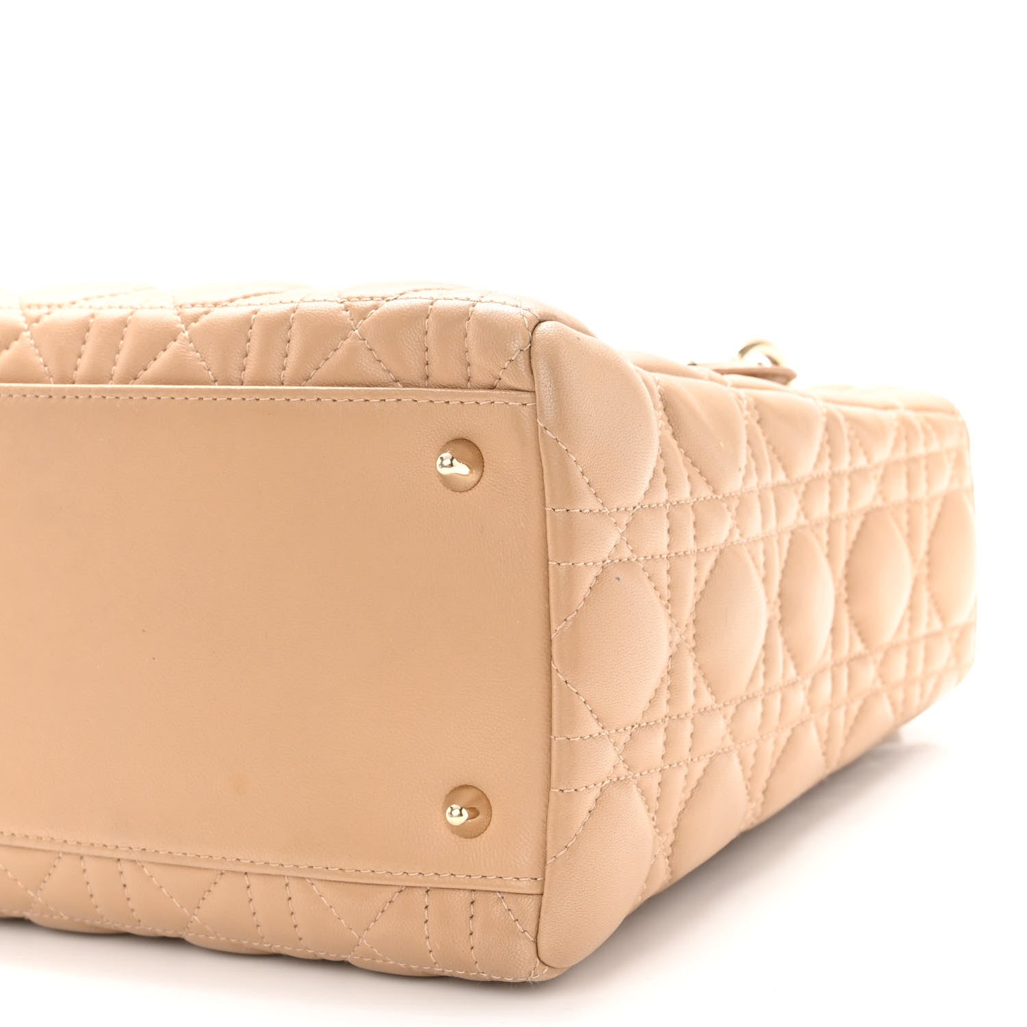 Christian Dior Lambskin Cannage Medium Lady Dior Beige 9 of 9