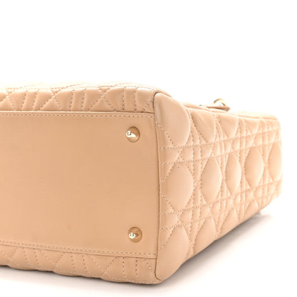 Christian Dior Lambskin Cannage Medium Lady Dior Beige 9 of 9