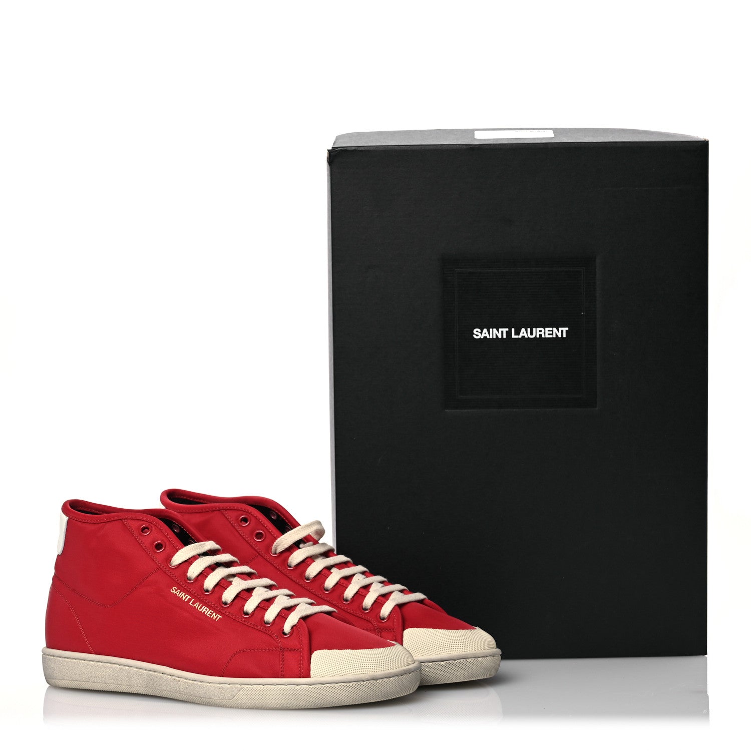 Saint Laurent Nylon Mens Court Classic SL/39 Mid Top 8 Banjar Red Coffee White 14 of 14