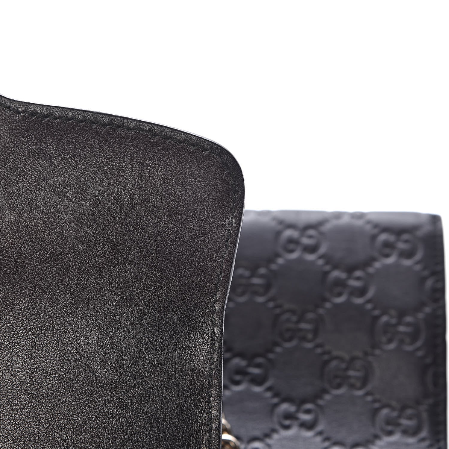 Gucci Guccissima Large Emily Chain Shoulder Bag Black 9 of 14