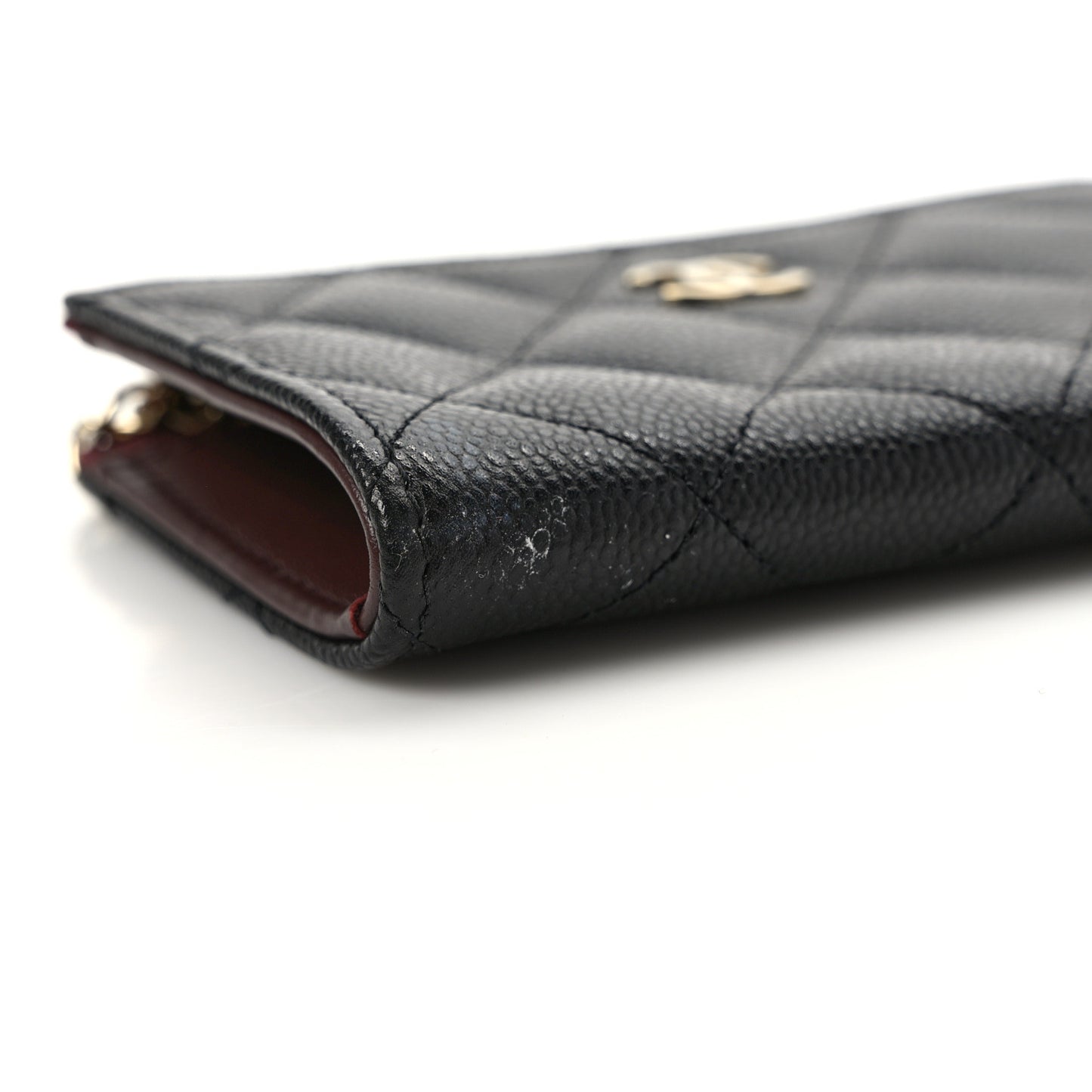 Caviar Quilted Zipped Key Holder Case Black
