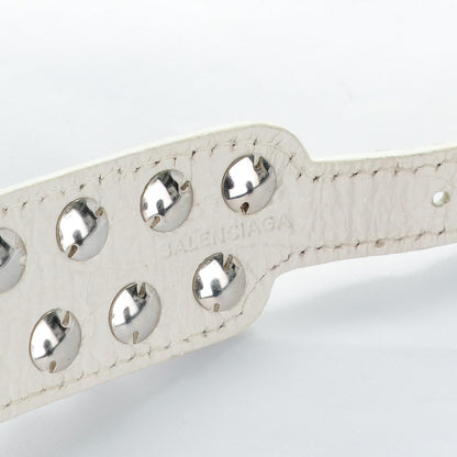 Balenciaga Agneau Giant Silver Hardware Two Row Stud M Bracelet White Light 4 of 5