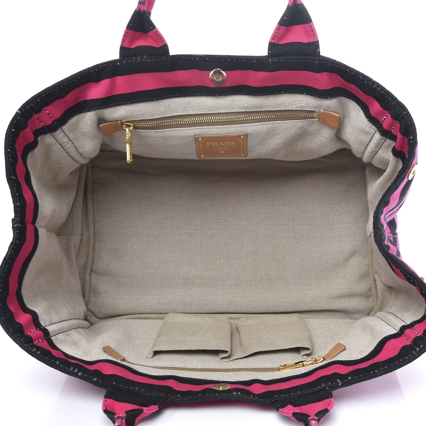 Canapa Striped Tote Fuxia