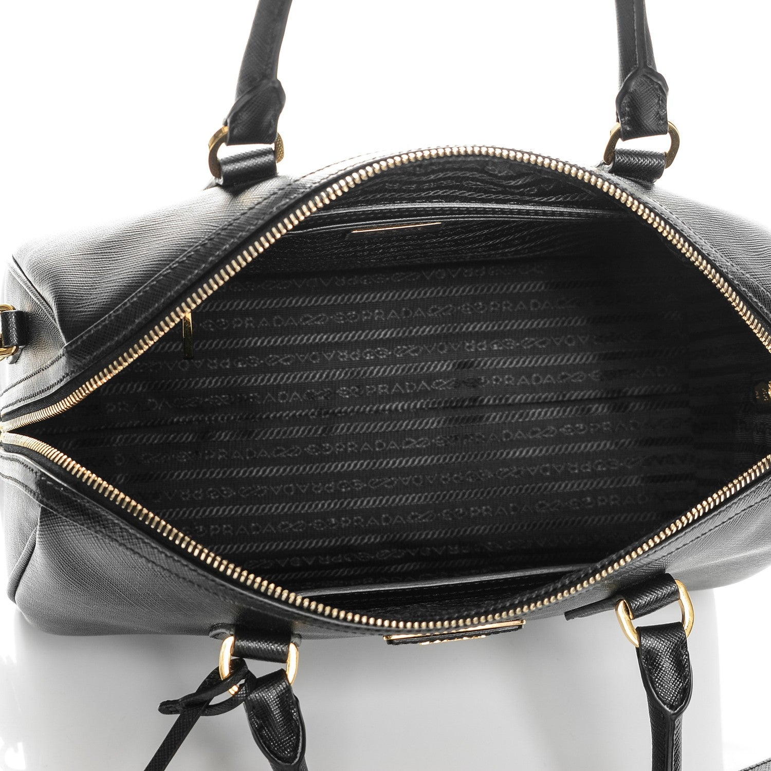 Prada Saffiano Lux Bowler Black 5 of 7