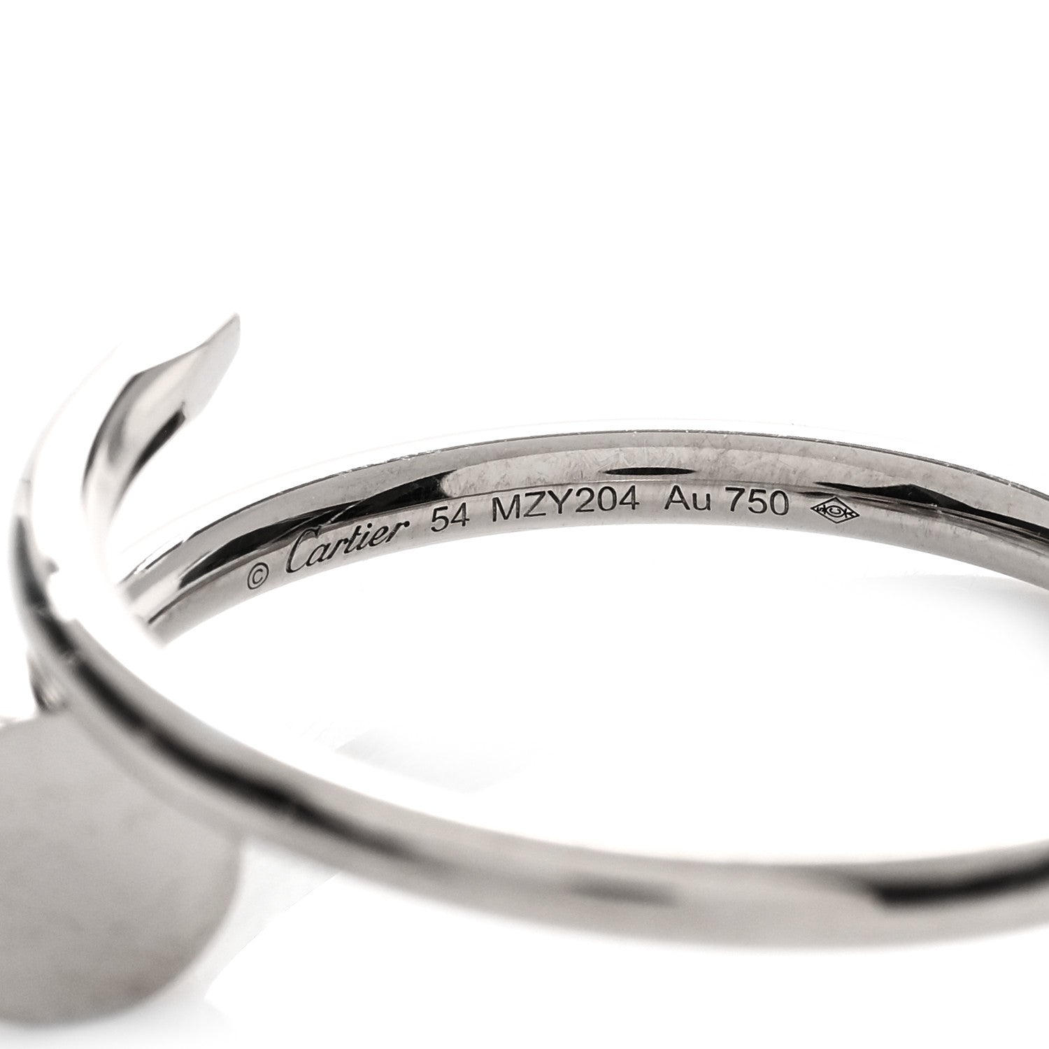 Cartier 18K White Gold Small Juste Un Clou Ring 54 6.75 3 of 3