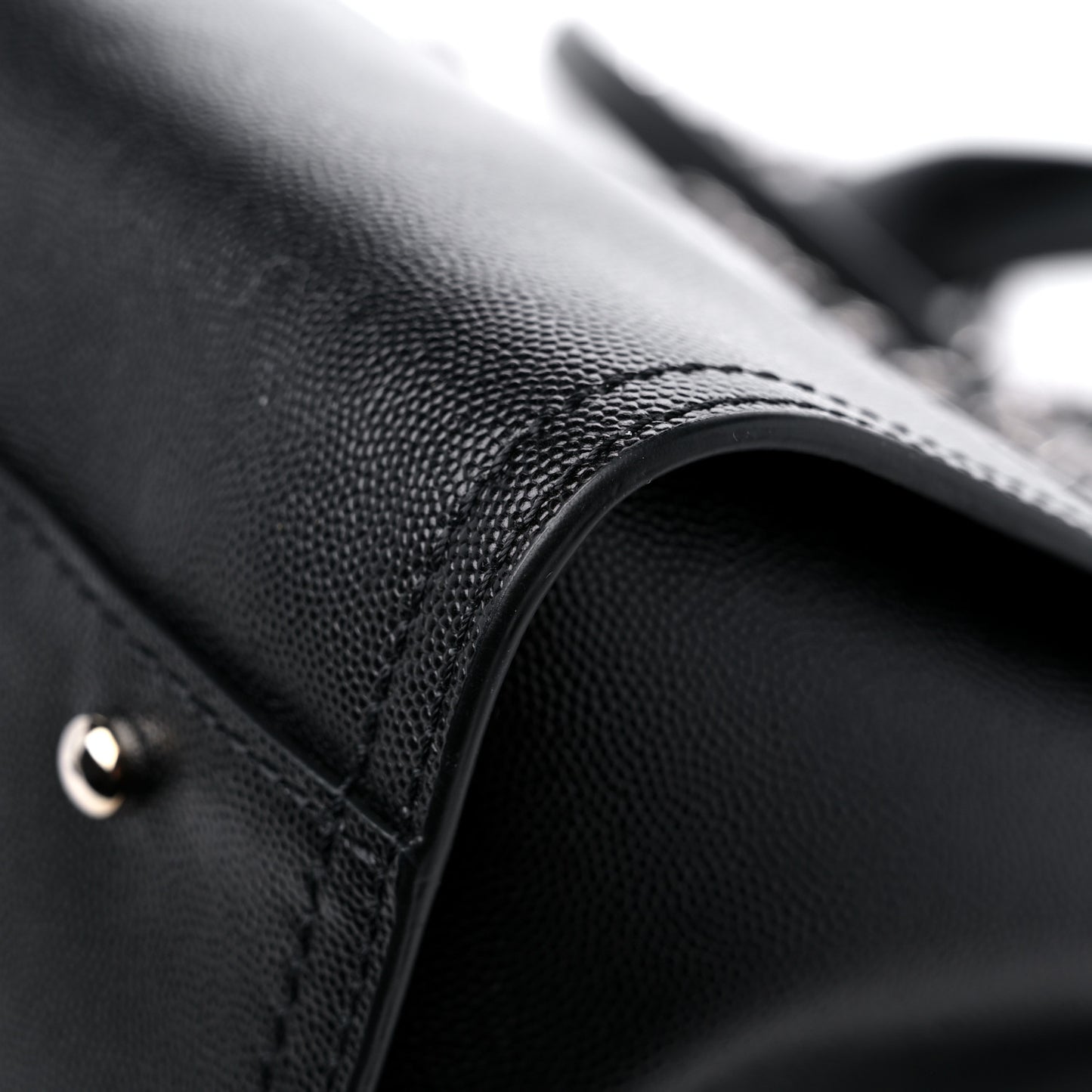 Caviar Medium Studded Deauville Tote Black