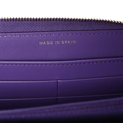 Chanel Caviar Quilted Large Gusset Zip Around Wallet Purple 7 of 9