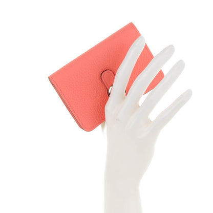 Hermes Togo Dogon Card Case Key Holder Rose Candy 2 of 7