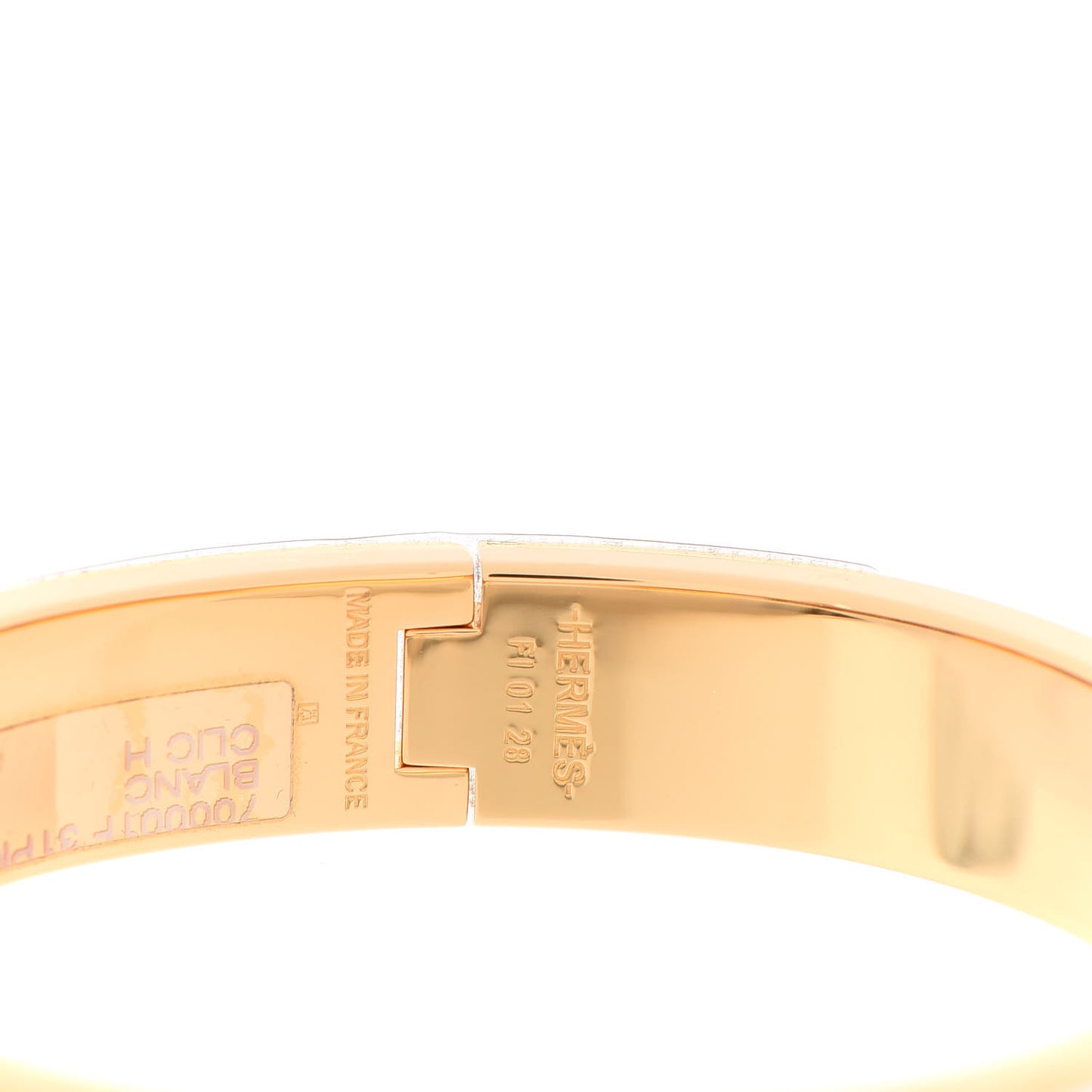 Enamel Narrow Clic Clac H Bracelet PM White