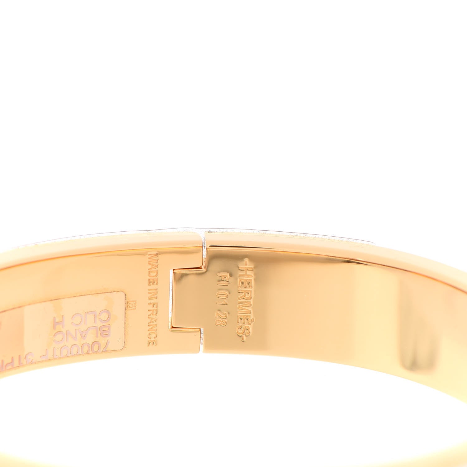Hermes Enamel Narrow Clic Clac H Bracelet PM White 4 of 4