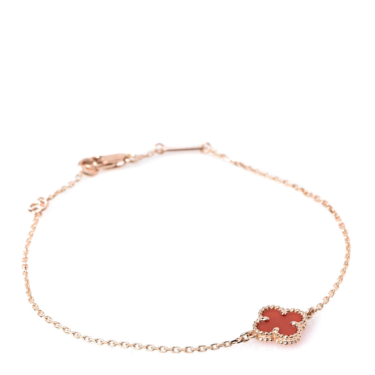 18K Rose Gold Carnelian Sweet Alhambra Bracelet