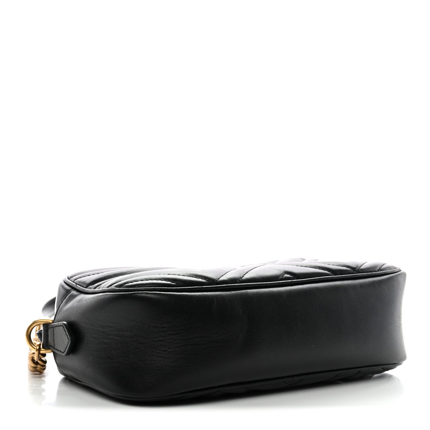 Gucci Calfskin Matelasse Small GG Marmont Chain Shoulder Bag Black 4 of 13