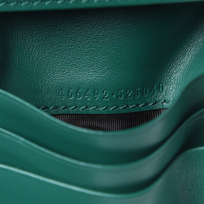 Gucci Calfskin Matelasse GG Marmont Card Case Wallet Emerald 7 of 8
