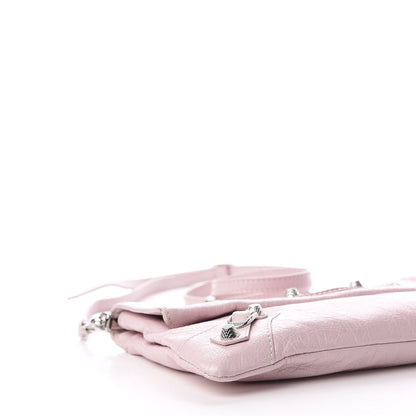 Balenciaga Agneau Giant 12 Silver Hardware Envelope Strap Clutch Rose Poudre 9 of 12