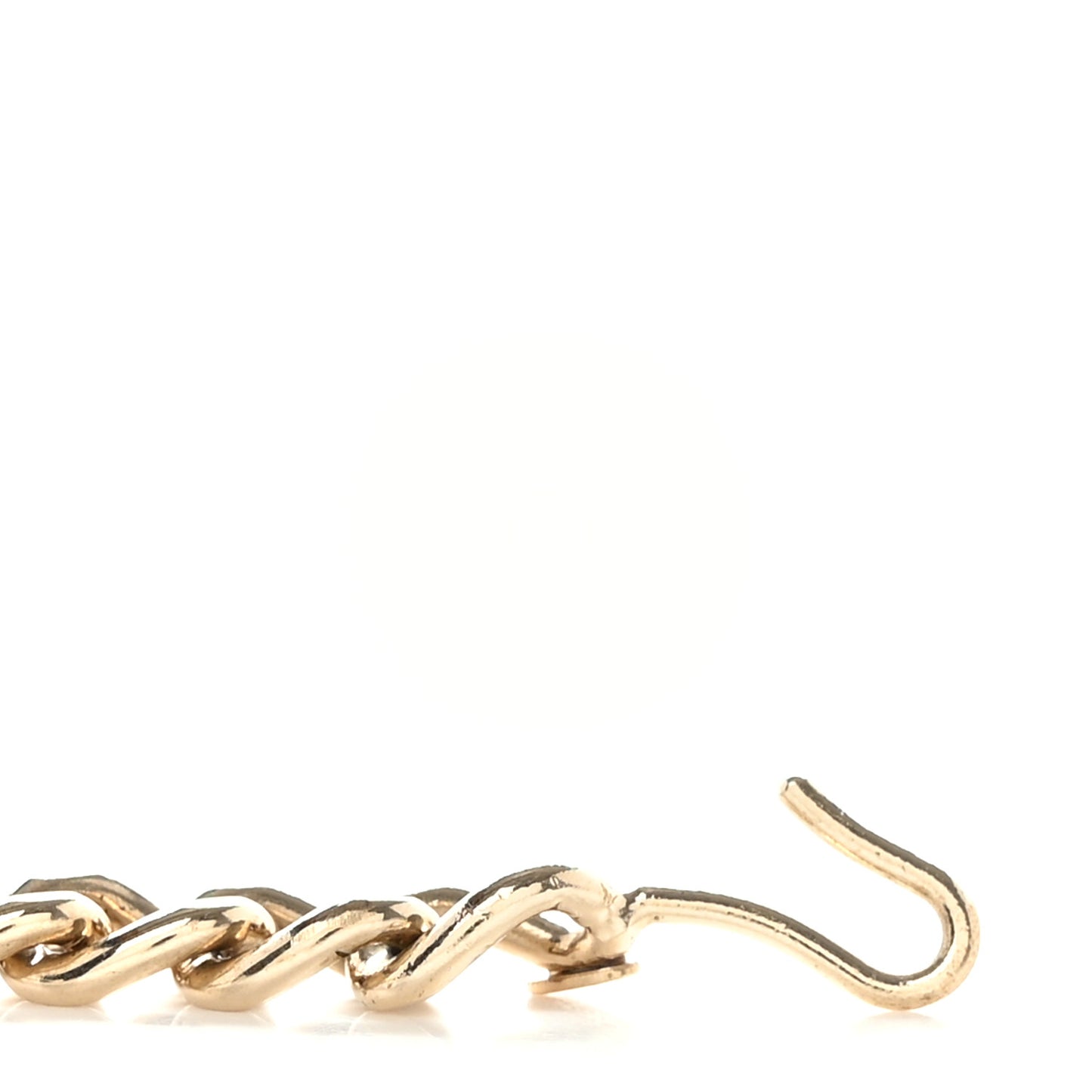 Metal CC Chain Logo Belt Gold