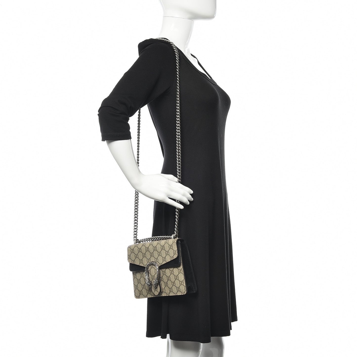 GG Supreme Monogram Mini Dionysus Shoulder Bag Black