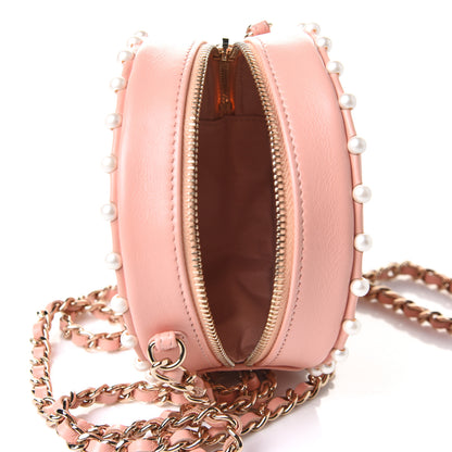Chanel Calfskin Quilted Pearl Round Clutch With Chain Pink 5 of 10