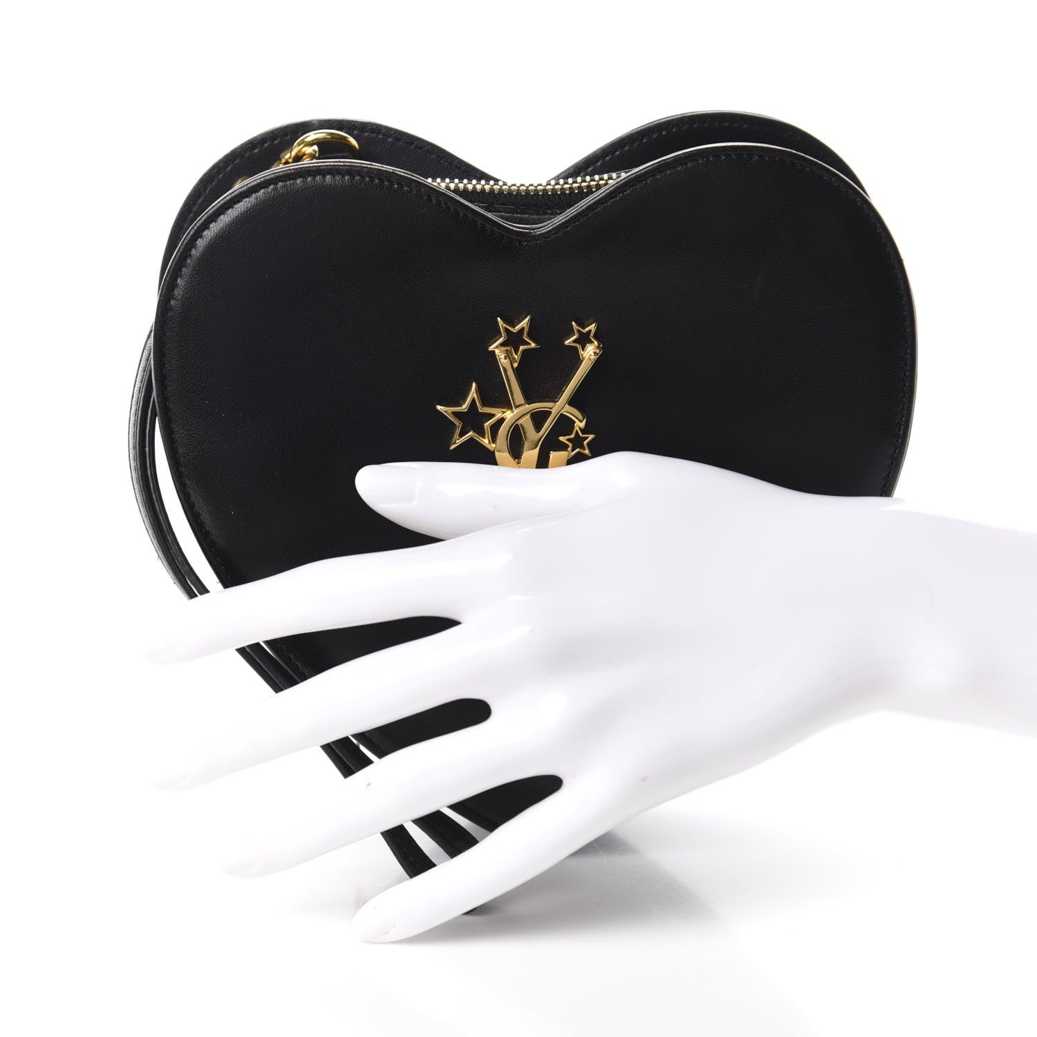 Saint Laurent Lambskin Love Heart Clutch Black 2 of 8