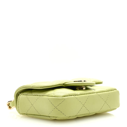 Chanel Lambskin Quilted Mini Chain Belt Bag Light Green 4 of 10