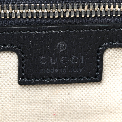 Gucci GG Supreme Monogram Textured Dollar Calfskin Web Medium Retro Interlocking G Tote Bag Beige Blue 6 of 14