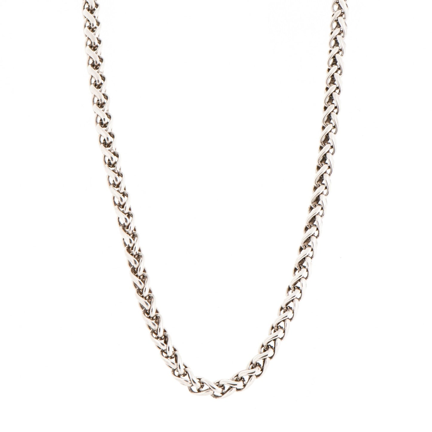 Sterling Silver 14K Yellow Gold 6mm Wheat Chain Necklace