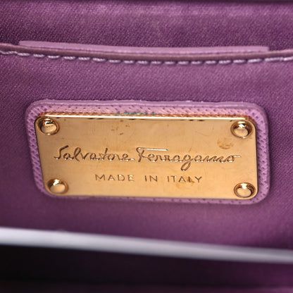 Salvatore Ferragamo Printed Calfskin Ginny Crossbody Bag Purple 6 of 9