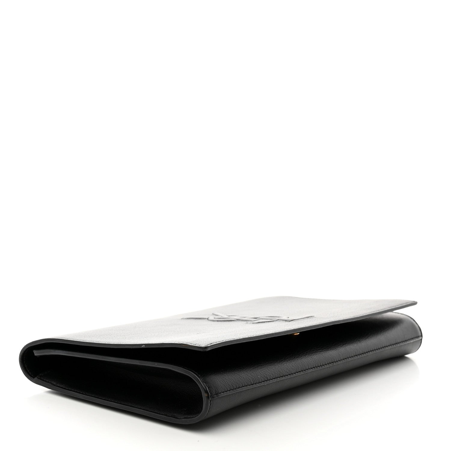 Saint Laurent Calfskin Monogram Large Belle De Jour Clutch Black 4 of 7