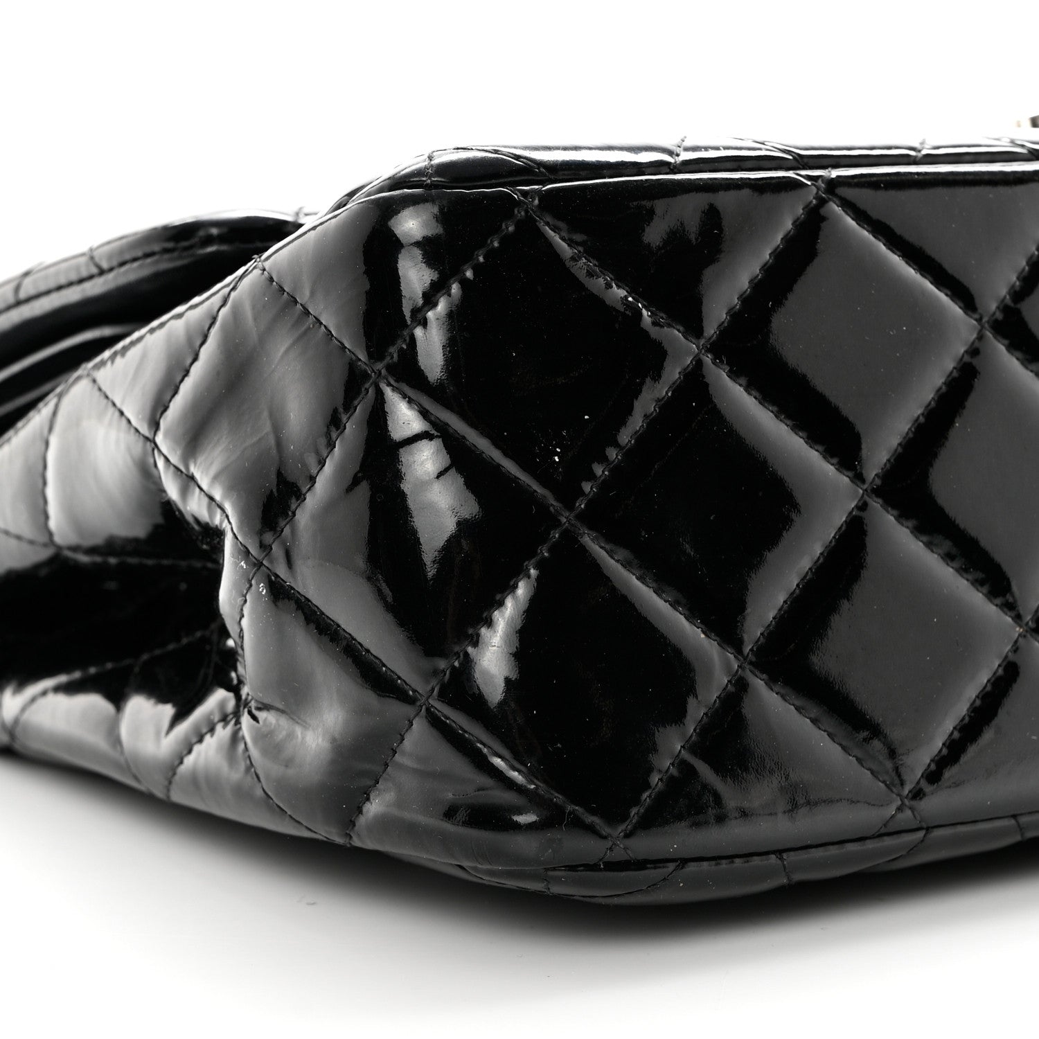 Chanel Patent Quilted Jumbo Double Flap Black 9 of 17