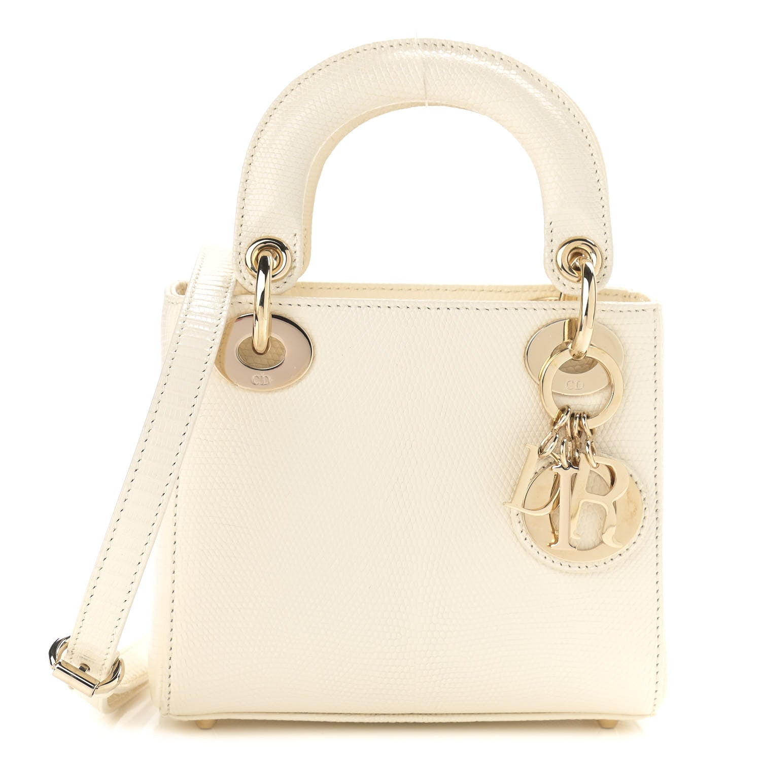 Christian Dior Lizard Mini Lady Dior White 1 of 8