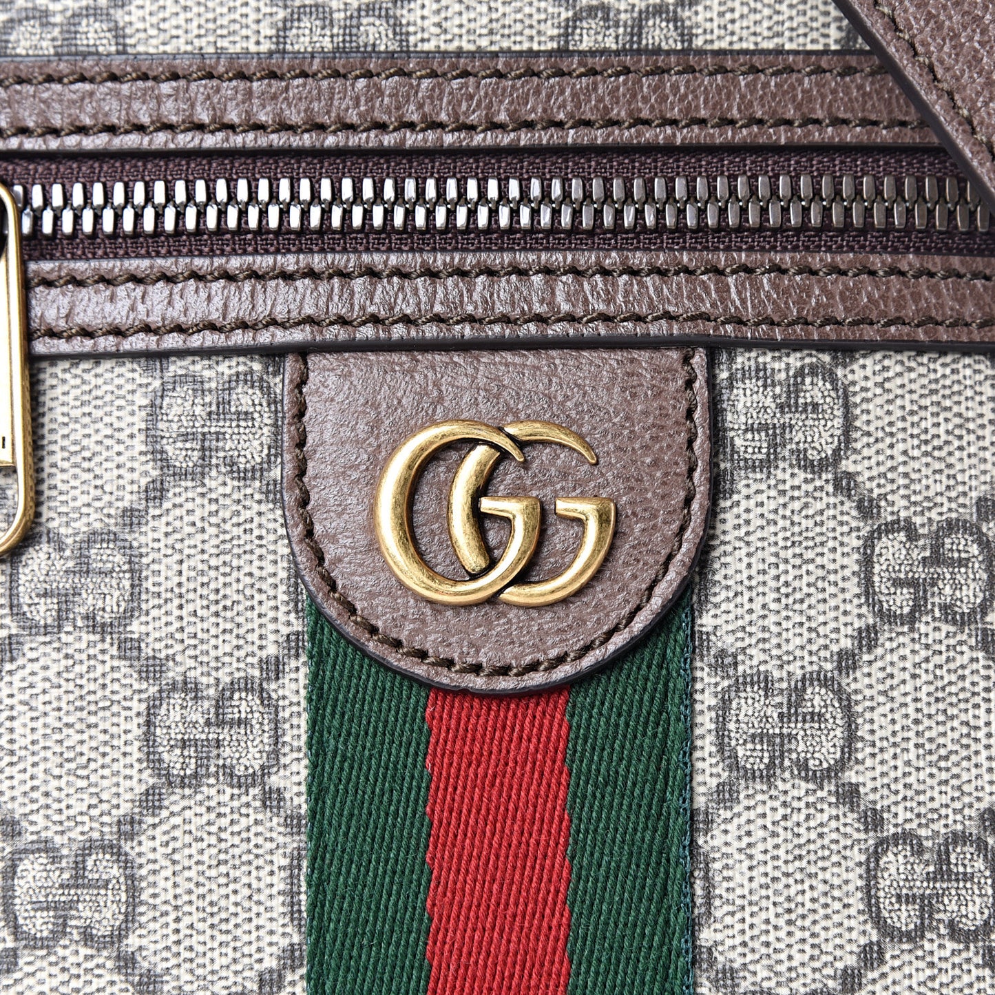 GG Supreme Monogram Web Mini Ophidia Messenger Brown