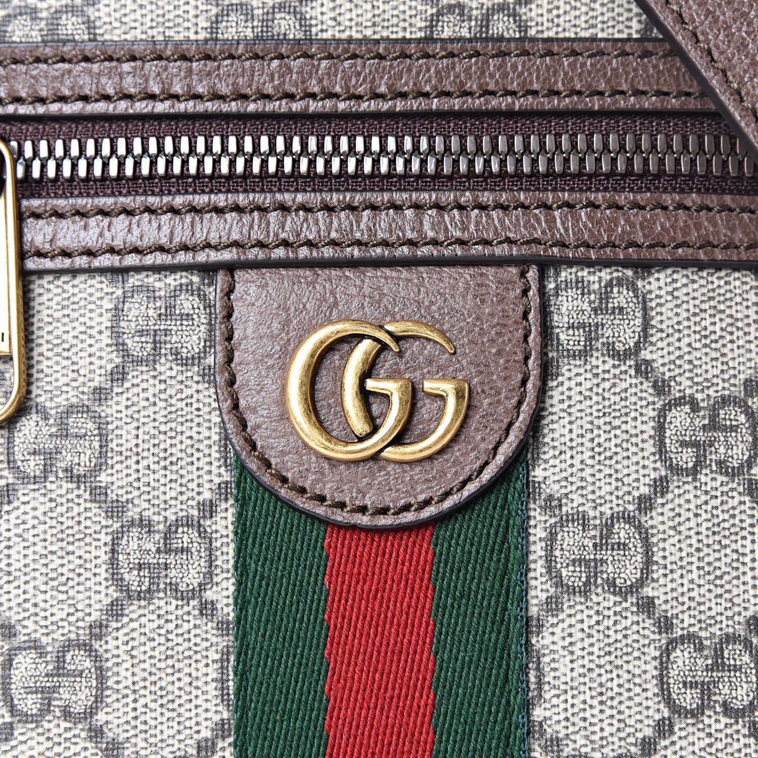 Gucci GG Supreme Monogram Web Mini Ophidia Messenger Brown 10 of 10