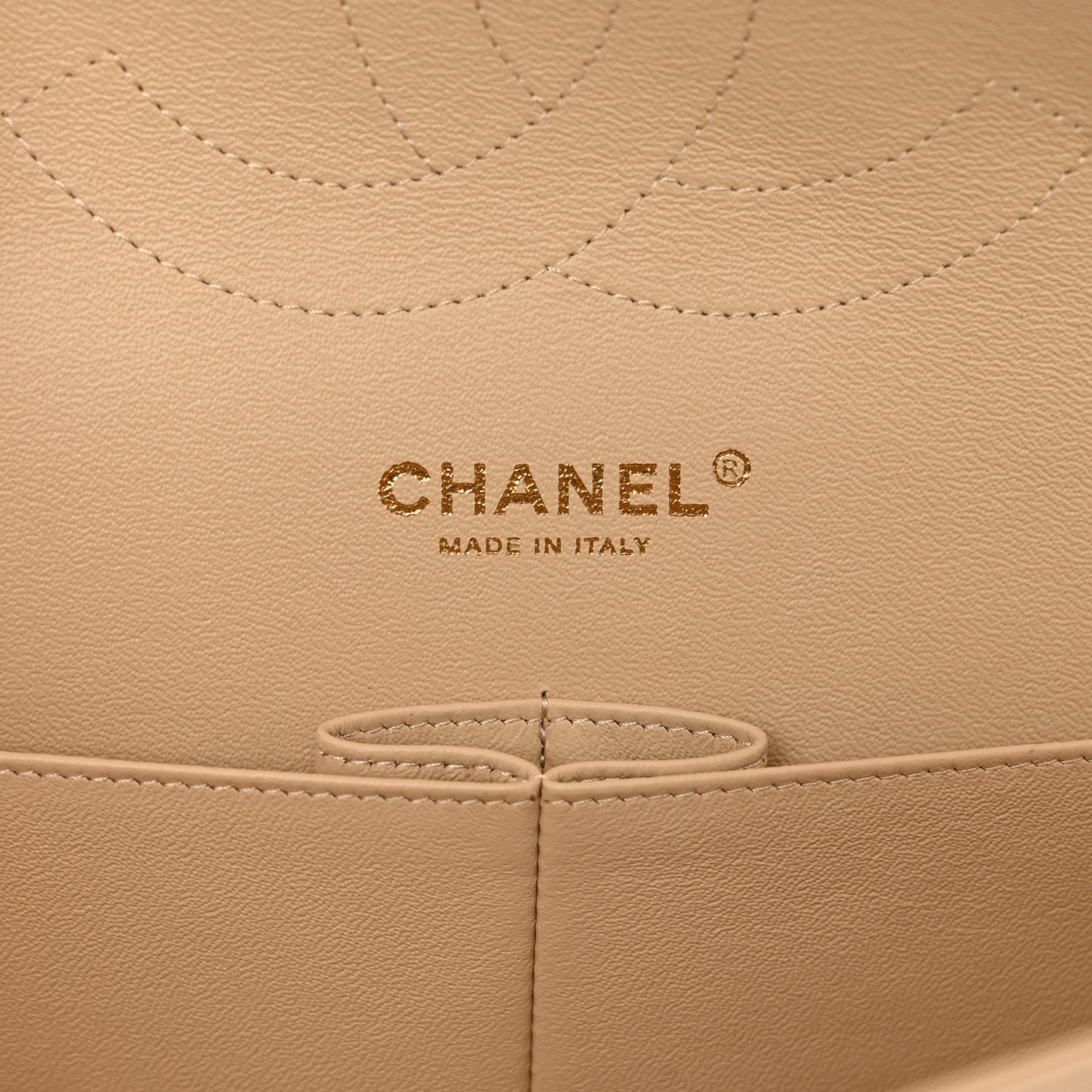 Lambskin Quilted Jumbo Double Flap Beige Clair