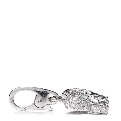 Cartier 18K White Gold Diamond Emerald Elephant Charm 3 of 3