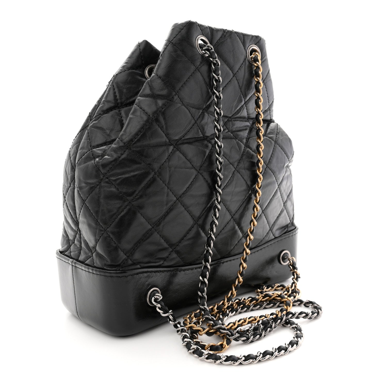 Chanel Aged Calfskin Quilted Small Gabrielle Backpack Black 3 of 12