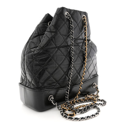 Chanel Aged Calfskin Quilted Small Gabrielle Backpack Black 3 of 12