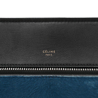 Celine Pony Hair Large Edge Shoulder Bag Ocean Blue 7 of 14
