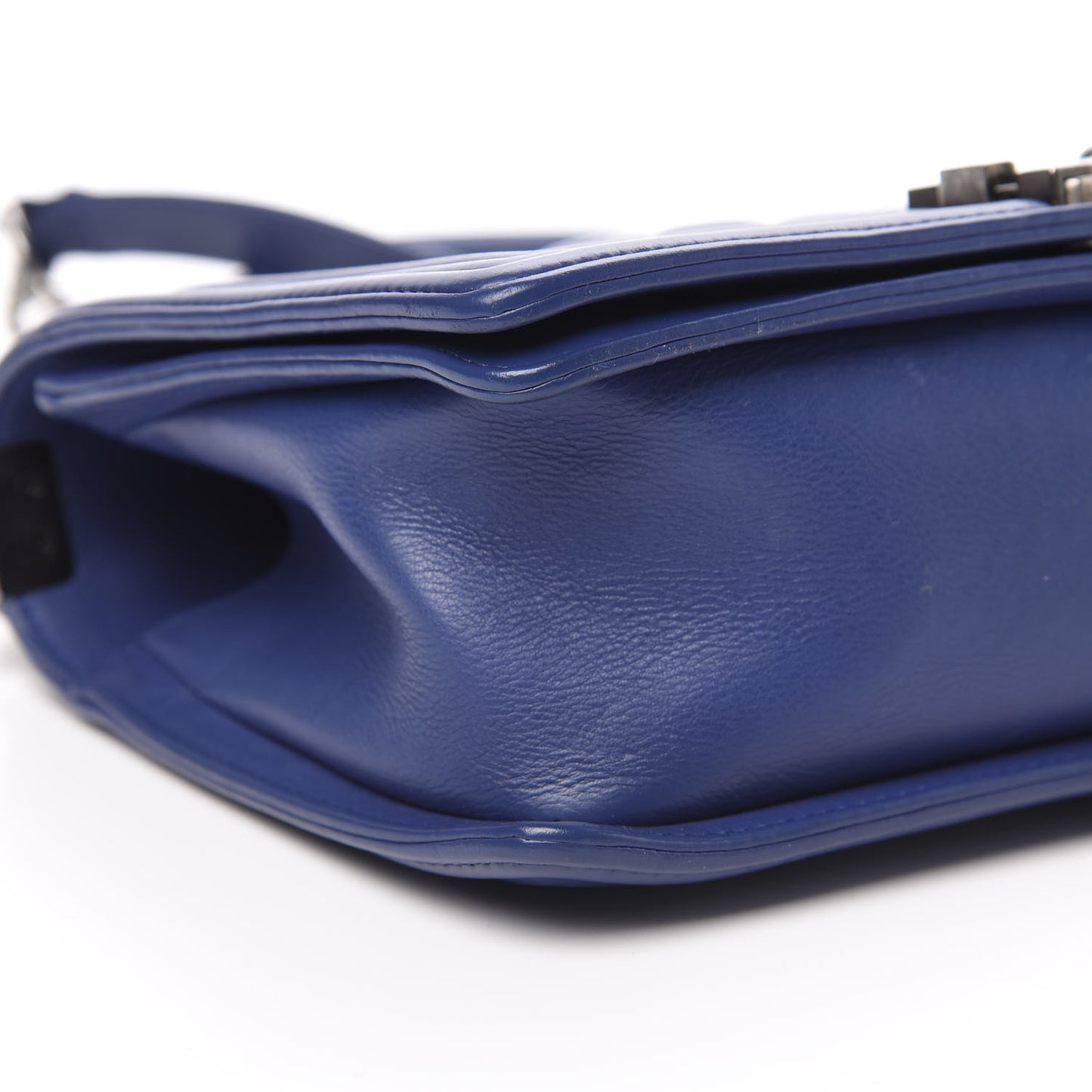 Calfskin Quilted Medium Boy Flap Blue